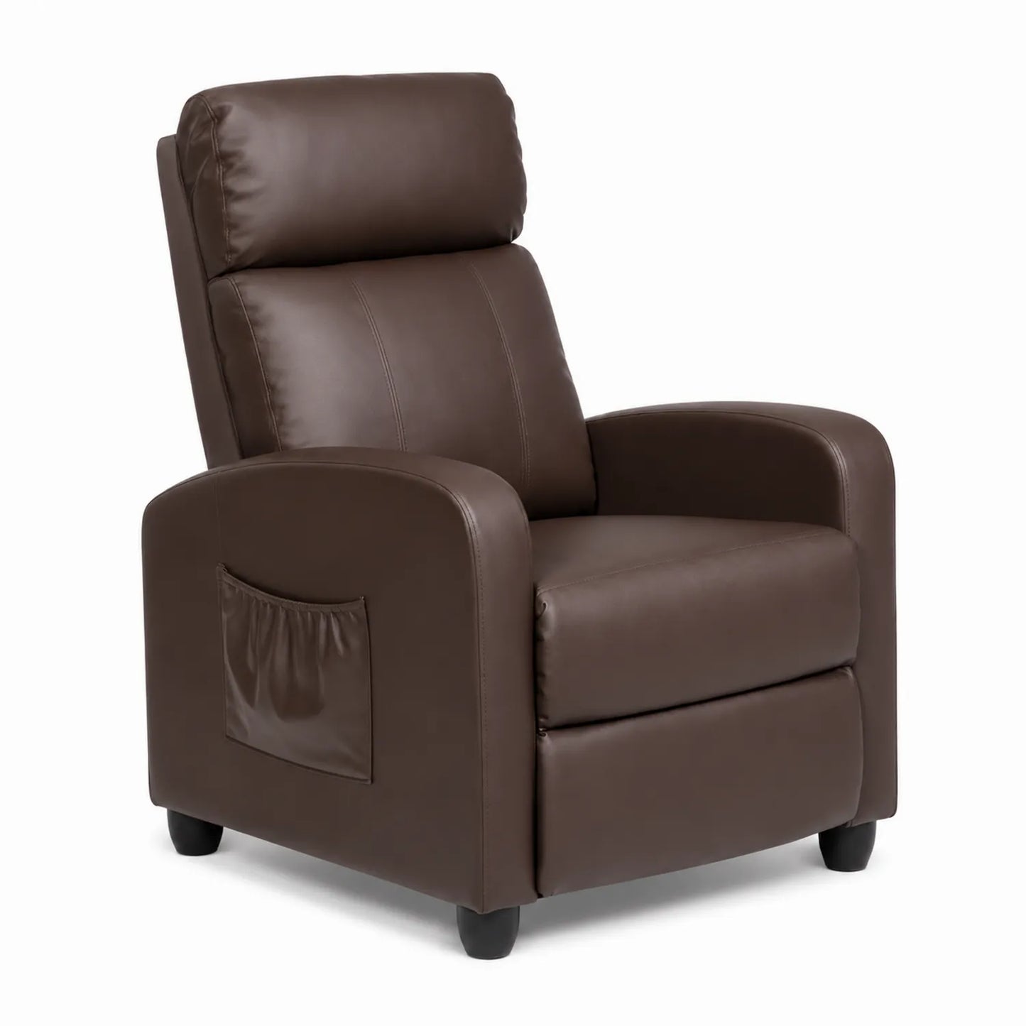 Fauteuil inclinable en cuir synthétique marron