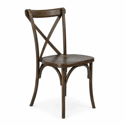 Chaise en bois avec dossier croisé