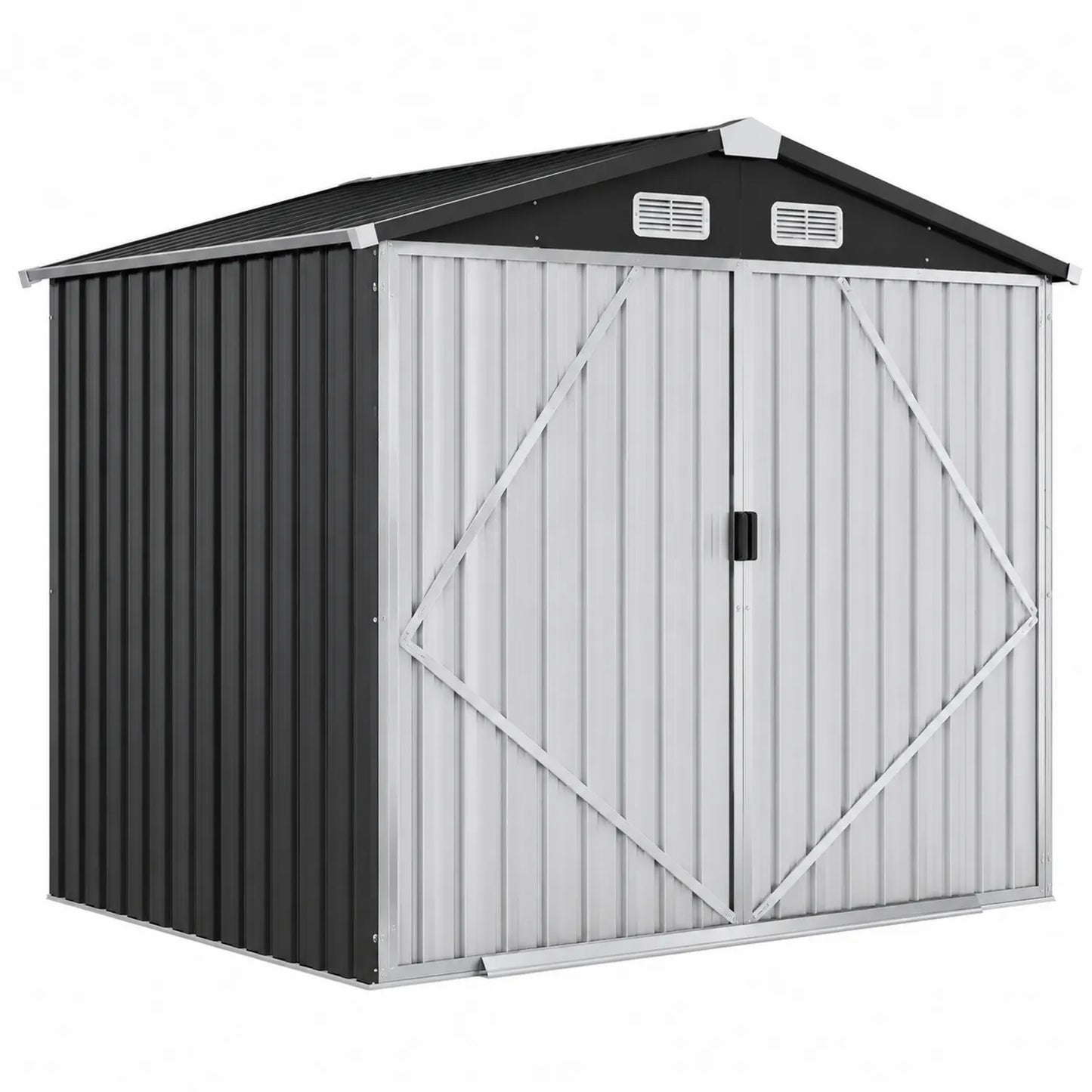 Abri de Jardin en Acier Gris/Noir 3m²