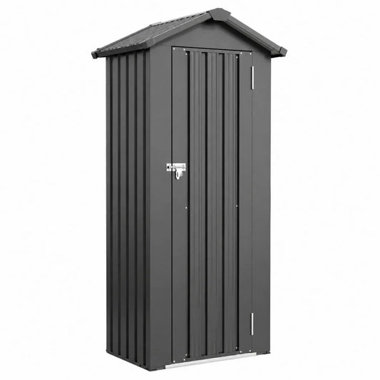 Abri de Jardin Métallique Gris 90x60x190 cm Acier Galvanisé