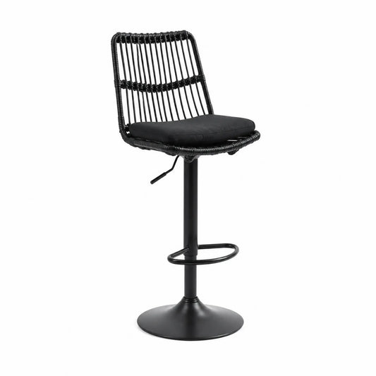 Tabouret de Bar Noir en Métal et Polypropylène Réglable